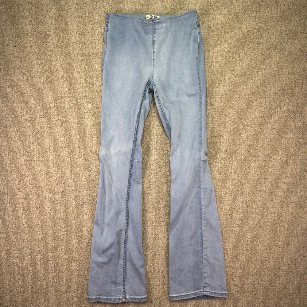 Free People We The Free Penny Pull-On Flare Jeans Women's 28 Blue Stretch